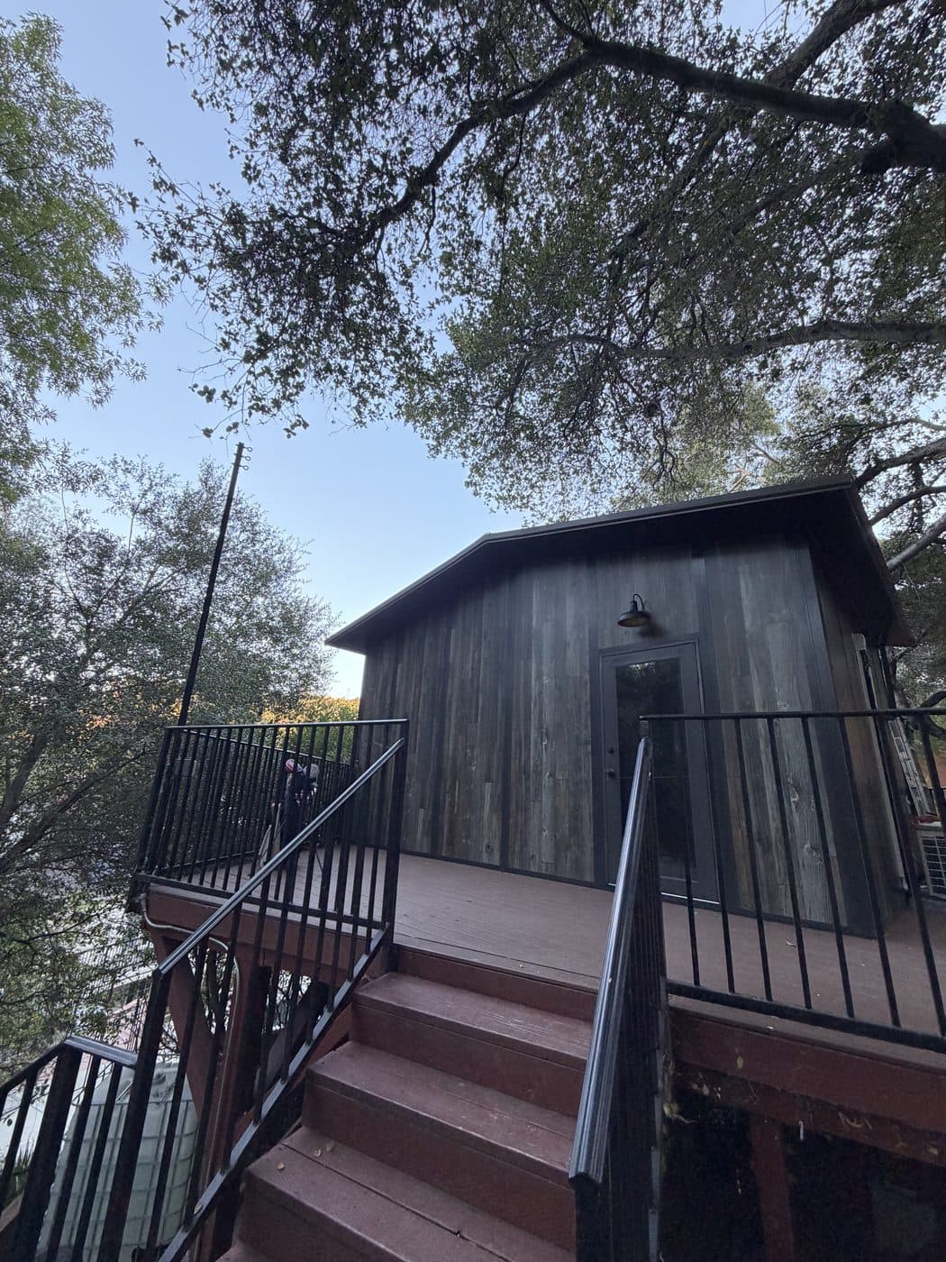 GSR outbuilding reached by deck stairs