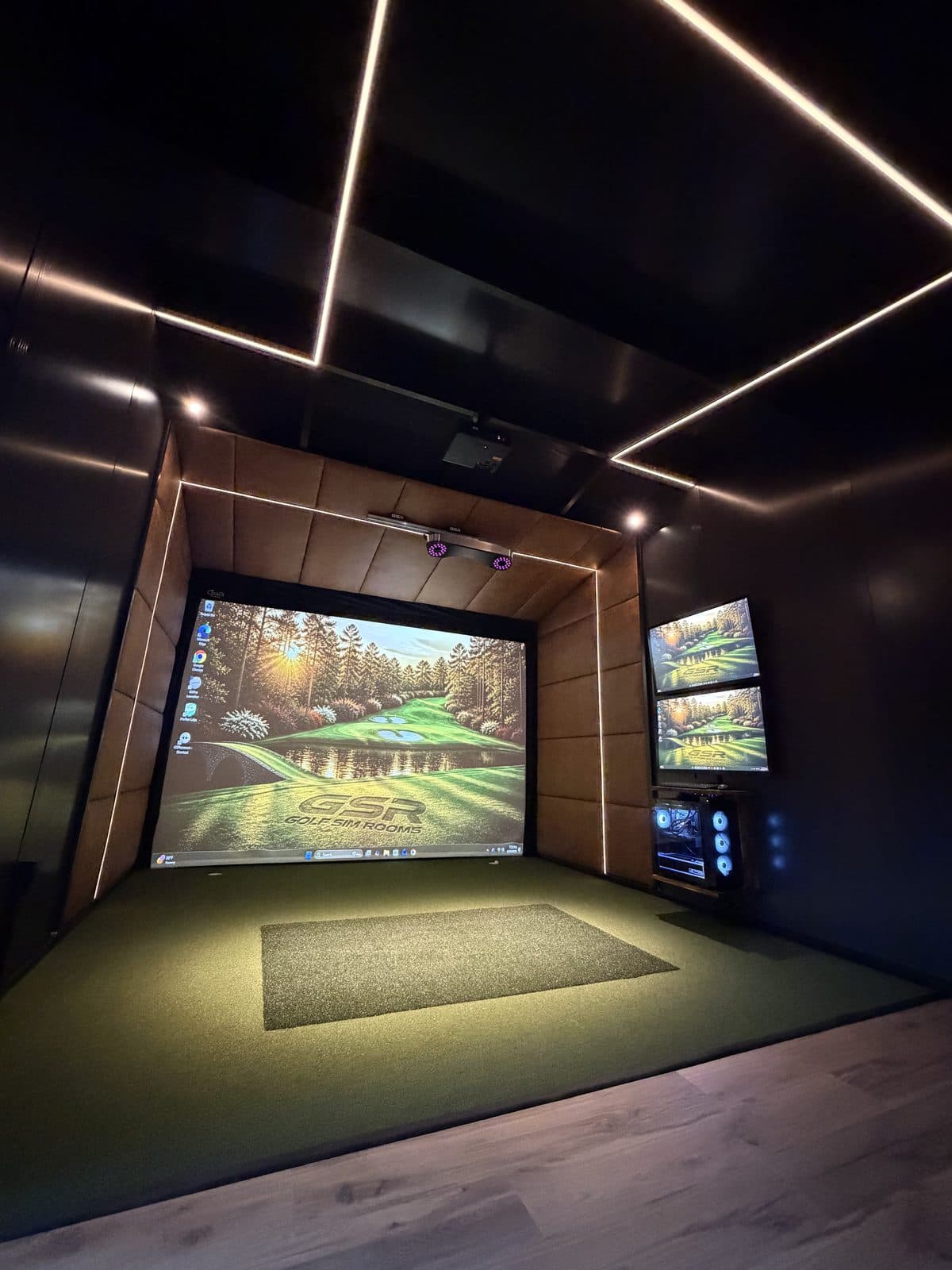 GSR sim with LED ceiling and dual screens